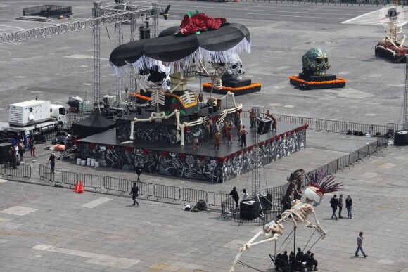 Ambiance sur le tournage du dernier James Bond 007 " Spectre" à Mexico City, au Mexique le 27 mars 2015.