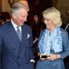 Le prince Charles et Camilla Parker Bowles, duchesse de Cornouailles, lors du lancement de l'initiative Travels to my Elephant pour l'association Elephant Family le 26 mars 2015 à Clarence House