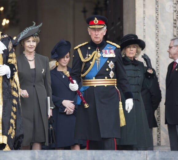 Le prince Charles et la duchesse Camilla à la cathédrale St Paul à Londres le 13 mars 2015 pour un service commémorant l'engagement britannique en Afghanistan.