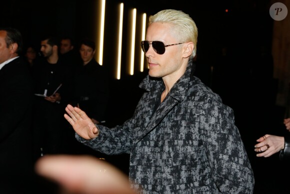 Jared Leto, blond, à Paris le 6 mars 2015.