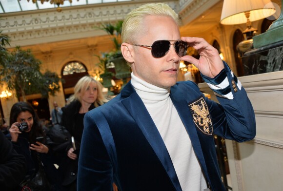 Jared Leto au défilé de mode "Balmain" prêt-à-porter Automne-Hiver 2015-2016 au Grand Hôtel à Paris, le 5 mars 2015. 