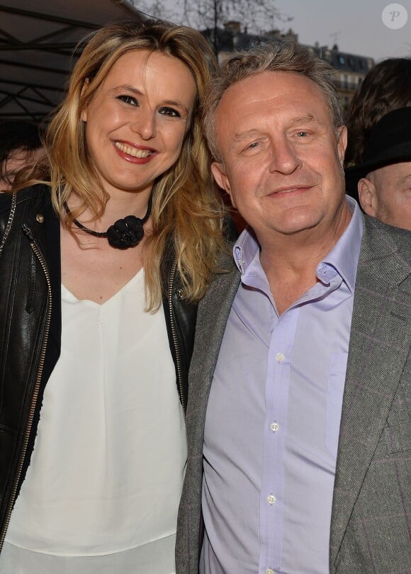 Michel Field et sa compagne Julie Gaouzé - Prix de la Closerie des Lilas 2015 à Paris, le 8 avril 2015