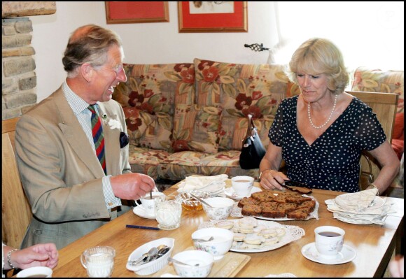 Le prince Charles et Camilla en juillet 2005 lors d'une visite dans une ferme du Pays de Galles.