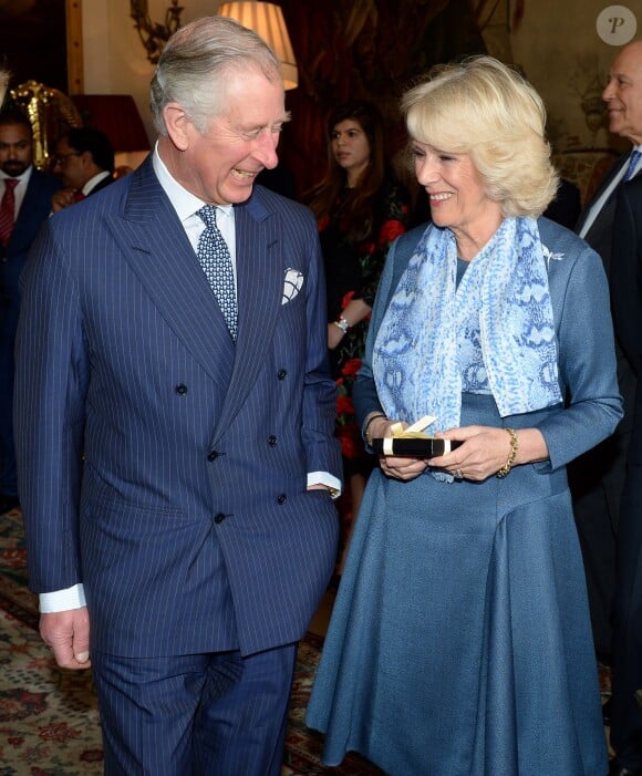 Le prince Charles et la duchesse Camilla lors du lancement de Travels to My Elephant à Clarence House à Londres, le 26 mars 2015.