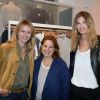Sarah Lavoine, Anne Valérie Hash et Isabelle Funaro lors de l'inauguration du nouveau design éphémère de la boutique Comptoir des cotonniers de Saint-Sulpice à Paris, le 9 avril 2015