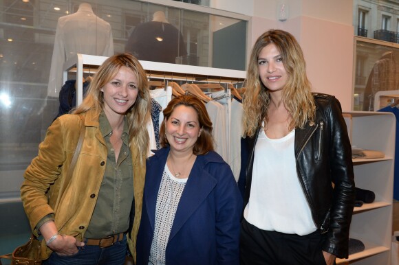 Sarah Lavoine, Anne Valérie Hash et Isabelle Funaro lors de l'inauguration du nouveau design éphémère de la boutique Comptoir des cotonniers de Saint-Sulpice à Paris, le 9 avril 2015