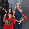 Kim Kardashian et sa soeur Khloe Kardahian visitent pour commémorer le 100ème anniversaire du génocide arménien, à Erevan, le 10 avril 2015, lors de leur voyage dans leur pays d'origine.