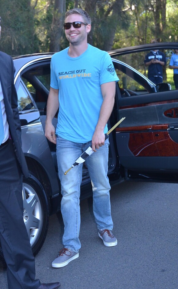 Cody Walker, le frère de Paul Walker, tout sourire à l'événement caritatif "Paul Walker's Car Convoy Charity Drive" à Sydney le 11 avril 2015.