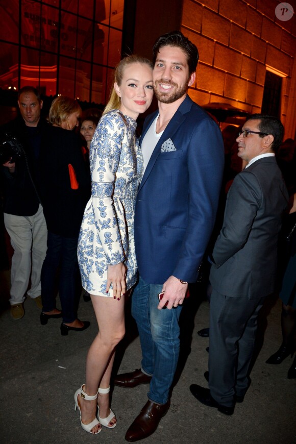 Lindsay Ellingson et Sean Clayton assistent à la soirée Vanity Fair à la Cour suprême de New York, en veille d'ouverture du Festival de Tribeca. New York, le 14 avril 2015.