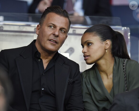 Jean-Roch et Anaïs Monory lors de la rencontre entre le Paris Saint-Germain et le FC Barcelone en quart de finale de la Ligue des champions, le 15 avril 2015 au Parc des Princes à Paris