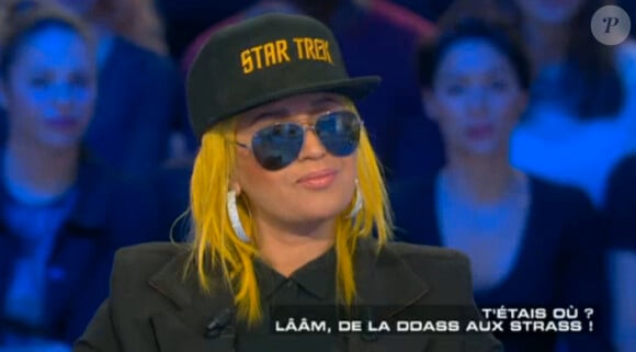 Lââm, invitée sur le plateau de Salut les Terriens sur Canal+, le samedi 11 avril 2015.