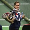 French pregnant captain Amelie Mauresmo is seen during a training prior to the semifinal match of the world group Fed Cup Czech Republic vs. France, in Ostrava, Czech Republic on April 16, 2015. The Czech Republic-France Fed Cup match will be played on April 18th and 19th in Ostrava, Czech Republic. Photo by Jaroslav Ozana/CTK/ABACAPRESS.COM16/04/2015 - Ostrava