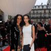Karine Silla et sa fille Iman - Inauguration de l'hôtel "The Peninsula" à Paris le 16 avril 2015.