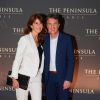 François Cluzet et sa femme Narjiss - Inauguration de l'hôtel "The Peninsula" à Paris le 16 avril 2015.