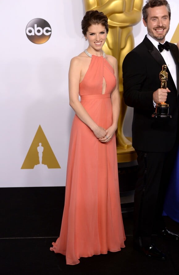 Anna Kendrick, Patrick Osborne - Press Room lors de la 87ème cérémonie des Oscars à Hollywood, le 22 février 2015. 