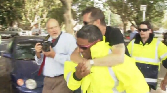 Phil Rudd à sa sortie du tribunal de Tauranga (Nouvelle-Zelande) le 26 novembre 2014.