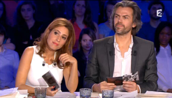 Léa Salamé et Aymeric Caron dans On n'est pas couché sur France 2, le samedi 18 avril 2015.
