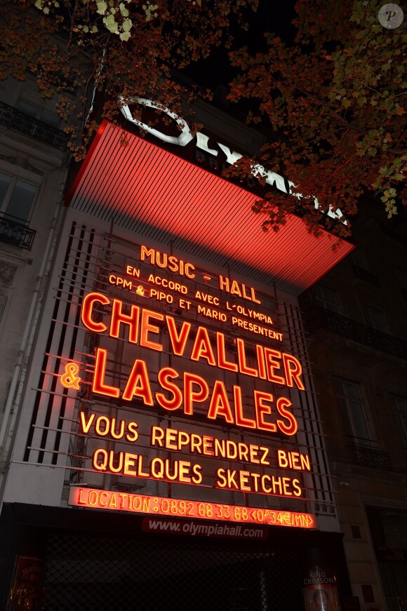 Chevallier et Laspalès à l'Olympia pour le spectacle Vous reprendrez bien quelques sketches ? le jeudi 23 avril 2015.
