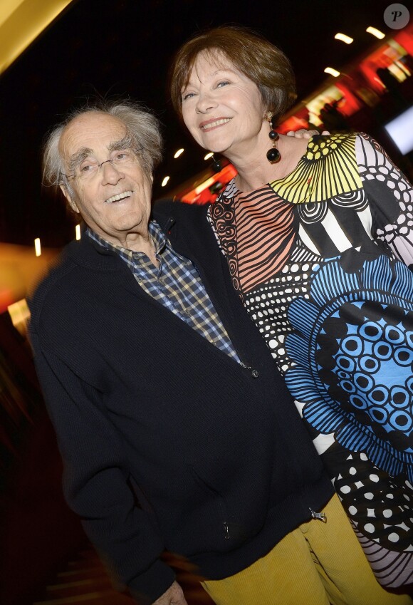 Michel Legrand et sa femme Macha Méril, au spectacle de Chevallier et Laspalès Vous reprendrez bien quelques sketches ? à l'Olympia, le jeudi 23 avril 2015.