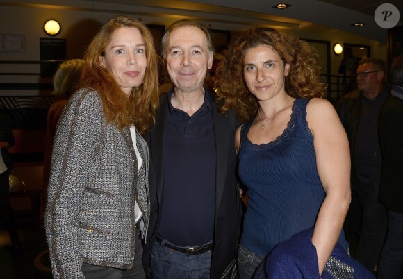 Ilana Castro, Philippe Chevallier et Claire Nader, au spectacle de Chevallier et Laspalès Vous reprendrez bien quelques sketches ? à l'Olympia, le jeudi 23 avril 2015.