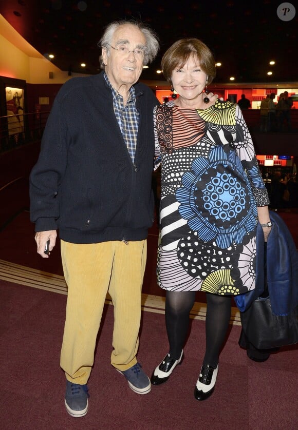 Michel Legrand et sa femme Macha Méril, au spectacle de Chevallier et Laspalès Vous reprendrez bien quelques sketches ? à l'Olympia, le jeudi 23 avril 2015.