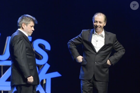 Chevallier et Laspalès se produisent sur la scène de l'Olympia pour le spectacle Vous reprendrez bien quelques sketches ? le jeudi 23 avril 2015.
