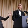 Le président Barack Obama et le comédien Keegan-Michael Key lors du dîner de gala de l'association des Correspondants de la Maison Blanche à l'hôtel Hilton Washington. Washington, le 25 avril 2015.
