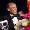 Le président Barack Obama lors du dîner de gala de l'association des Correspondants de la Maison Blanche à l'hôtel Hilton Washington. Washington, le 25 avril 2015.