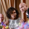 Michelle Obama et Keegan-Michael Key assistent au dîner de gala de l'association des Correspondants de la Maison Blanche à l'hôtel Hilton Washington. Washington, le 25 avril 2015.