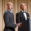 Barack Obama et son traducteur spécial Luther (joué par Keegan-Michael Kay) s'adressent aux invités du dîner de l'association des Correspondants de la Maison Blanche, à l'hôtel Washington Hilton. Washington, le 25 avril 2015.