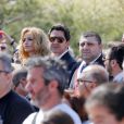 Adriana Karembeu et son mari André (Aram) Ohanian participent à la commémoration du centenaire du Génocide Armenien à Marseille, le 24 avril 2015