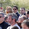 Adriana Karembeu et son mari André (Aram) Ohanian assistent à la commémoration du centenaire du Génocide Armenien à Marseille, le 24 avril 2015