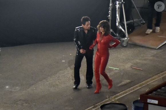 Penélope Cruz sur le tournage du film Zoolander 2 avec Ben Stiller et Owen Wilson à Rome, le 26 avril 2015.
