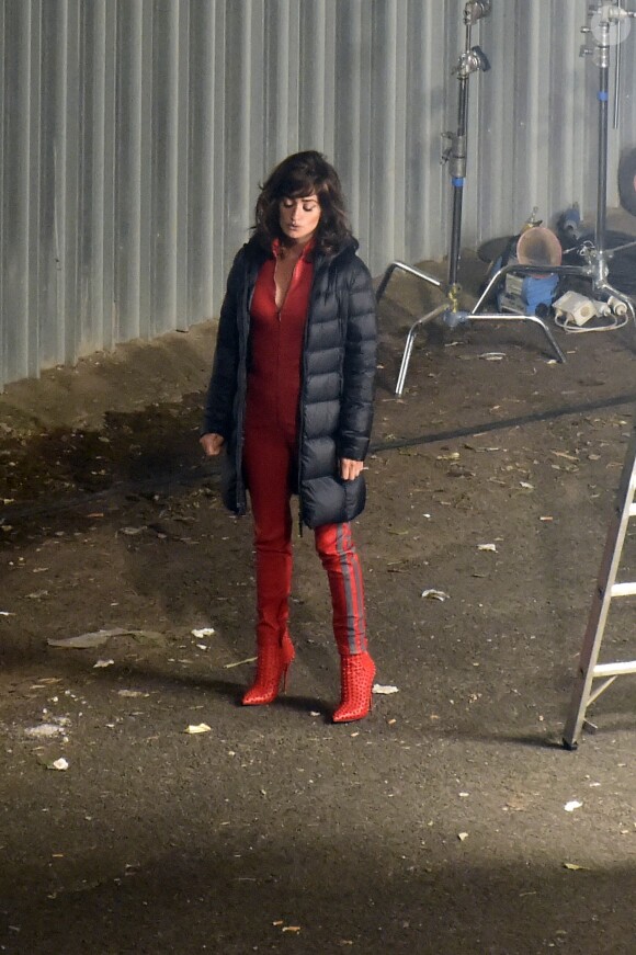 Penélope Cruz sur le tournage du film Zoolander 2 avec Ben Stiller et Owen Wilson à Rome, le 26 avril 2015.