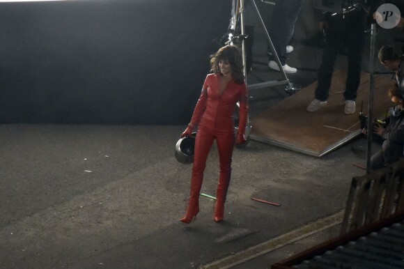 Penélope Cruz sur le tournage du film Zoolander 2 avec Ben Stiller et Owen Wilson à Rome, le 26 avril 2015.