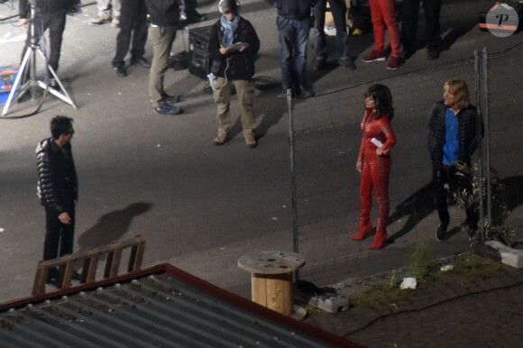 Penélope Cruz sur le tournage du film Zoolander 2 avec Ben Stiller et Owen Wilson à Rome, le 26 avril 2015.