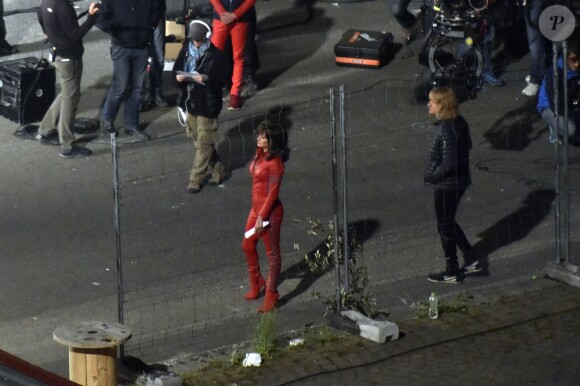 Penélope Cruz sur le tournage du film Zoolander 2 avec Ben Stiller et Owen Wilson à Rome, le 26 avril 2015.