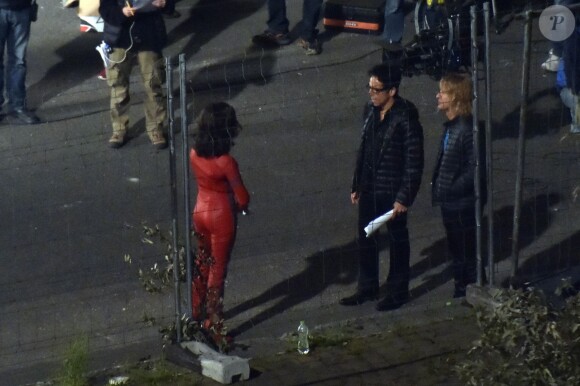 Penélope Cruz sur le tournage du film Zoolander 2 avec Ben Stiller et Owen Wilson à Rome, le 26 avril 2015.