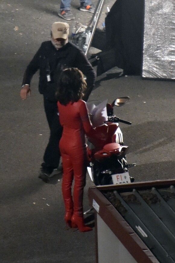 Penélope Cruz sur le tournage du film Zoolander 2 avec Ben Stiller et Owen Wilson à Rome, le 26 avril 2015.