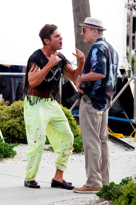 Zac Efron et Robert de Niro tournent Dirty Grandpa à Tybee Island, le 27 avril 2015.