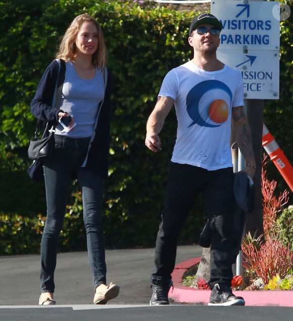 Ryan Phillippe et Paulina Slagter se rendent à une réunion à l'école de Deacon le fils de l'acteur et Reese Witherspoon à Brentwood, le 8 mars 2015.  