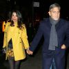 George Clooney et sa femme Amal Alamuddin dans les rues de New York, le 7 mars 2015.  