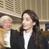 Amal Alamuddin-Clooney quitte l'audience ou elle plaide pour défendre l'Arménie devant la cour Européenne des droits de l'homme à à Strasbourg le 28 janvier 2015.   