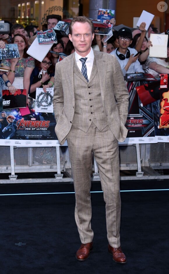 Paul Bettany lors de la première du film "Avengers : L'ère d'Ultron " (The Avengers Age of Ultron) au Vue Westfield à Londres, le 21 avril 2015. 
