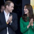 Catherine Kate Middleton (la duchesse de Cambridge) et le prince William à l' arrivée de la première étape du tour de France a Harrogate en Angleterre Le 05 Juillet 2014