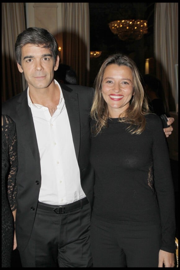 Xavier de Moulins et sa femme Anaïs - Remise des prix Les trois coups de l'Angelus 2012 dans les salons de l'hôtel Bristol à Paris. Le 19 mars 2012. 