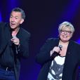  Exclusif - Fran&ccedil;ois Feldman et Laurence Boccolini - Enregistrement de l'&eacute;mission  La T&eacute;l&eacute; Chante Pour le Sidaction  aux th&eacute;&acirc;tre des Folies Berg&egrave;re &agrave; Paris. Le 11 mars 2015. 