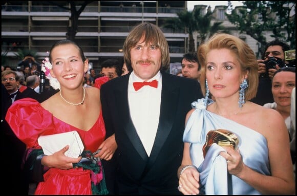 Sophie Marceau, Gérard Depardieu et Catherine Deneuve à Cannes en mai 1984.