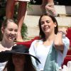 Alexandra de Hanovre, Pauline Ducruet et Camille Gottlieb - Baptême du prince héréditaire Jacques et de sa soeur la princesse Gabriella en la cathédrale Notre-Dame-Immaculée de Monaco le 10 mai 2015