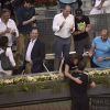 Amélie Mauresmo, enceinte, fécilicte Andy Murray après sa victoire sur Rafael Nadal en finale du Masters 1000 de Madrid le 10 mai 2015